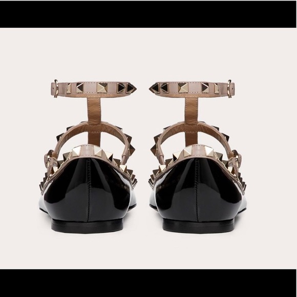 NEW VALENTINO PATENT ROCKSTUD CAGED BALLET FLAT - Picture 2 of 8